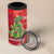 Kakapo New Zealand Christmas 4 in 1 Can Cooler Tumbler Meri Kirihimete Pohutukawa - Red Color