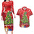 Kakapo New Zealand Christmas Couples Matching Long Sleeve Bodycon Dress and Hawaiian Shirt Meri Kirihimete Pohutukawa - Red Color