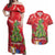 Kakapo New Zealand Christmas Couples Matching Off Shoulder Maxi Dress and Hawaiian Shirt Meri Kirihimete Pohutukawa - Red Color