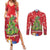 Kakapo New Zealand Christmas Couples Matching Summer Maxi Dress and Long Sleeve Button Shirt Meri Kirihimete Pohutukawa - Red Color