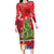 Kakapo New Zealand Christmas Family Matching Long Sleeve Bodycon Dress and Hawaiian Shirt Meri Kirihimete Pohutukawa - Red Color