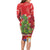 Kakapo New Zealand Christmas Family Matching Long Sleeve Bodycon Dress and Hawaiian Shirt Meri Kirihimete Pohutukawa - Red Color