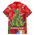 Kakapo New Zealand Christmas Family Matching Mermaid Dress and Hawaiian Shirt Meri Kirihimete Pohutukawa - Red Color