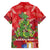 Kakapo New Zealand Christmas Family Matching Off Shoulder Maxi Dress and Hawaiian Shirt Meri Kirihimete Pohutukawa - Red Color