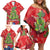 Kakapo New Zealand Christmas Family Matching Off Shoulder Short Dress and Hawaiian Shirt Meri Kirihimete Pohutukawa - Red Color