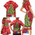 Kakapo New Zealand Christmas Family Matching Short Sleeve Bodycon Dress and Hawaiian Shirt Meri Kirihimete Pohutukawa - Red Color