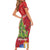 Kakapo New Zealand Christmas Family Matching Short Sleeve Bodycon Dress and Hawaiian Shirt Meri Kirihimete Pohutukawa - Red Color