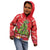 Kakapo New Zealand Christmas Kid Hoodie Meri Kirihimete Pohutukawa - Red Color