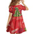 Kakapo New Zealand Christmas Kid Short Sleeve Dress Meri Kirihimete Pohutukawa - Red Color