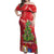 Kakapo New Zealand Christmas Off Shoulder Maxi Dress Meri Kirihimete Pohutukawa - Red Color