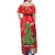 Kakapo New Zealand Christmas Off Shoulder Maxi Dress Meri Kirihimete Pohutukawa - Red Color