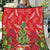 Kakapo New Zealand Christmas Quilt Meri Kirihimete Pohutukawa - Red Color