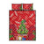 Kakapo New Zealand Christmas Quilt Bed Set Meri Kirihimete Pohutukawa - Red Color