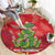 Kakapo New Zealand Christmas Round Carpet Meri Kirihimete Pohutukawa - Red Color