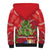 Kakapo New Zealand Christmas Sherpa Hoodie Meri Kirihimete Pohutukawa - Red Color