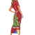 Kakapo New Zealand Christmas Short Sleeve Bodycon Dress Meri Kirihimete Pohutukawa - Red Color