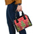 Kakapo New Zealand Christmas Shoulder Handbag Meri Kirihimete Pohutukawa - Red Color