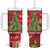 Kakapo New Zealand Christmas Tumbler With Handle Meri Kirihimete Pohutukawa - Red Color