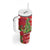 Kakapo New Zealand Christmas Tumbler With Handle Meri Kirihimete Pohutukawa - Red Color