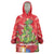 Kakapo New Zealand Christmas Wearable Blanket Hoodie Meri Kirihimete Pohutukawa - Red Color