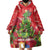 Kakapo New Zealand Christmas Wearable Blanket Hoodie Meri Kirihimete Pohutukawa - Red Color