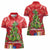 Kakapo New Zealand Christmas Women Polo Shirt Meri Kirihimete Pohutukawa - Red Color