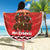 Kiwi New Zealand Christmas Beach Blanket Meri Kirihimete Silver Fern - Red Color