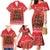 Kiwi New Zealand Christmas Family Matching Mermaid Dress and Hawaiian Shirt Meri Kirihimete Silver Fern - Red Color