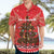 Kiwi New Zealand Christmas Hawaiian Shirt Meri Kirihimete Silver Fern - Red Color