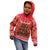 Kiwi New Zealand Christmas Kid Hoodie Meri Kirihimete Silver Fern - Red Color