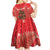 Kiwi New Zealand Christmas Kid Short Sleeve Dress Meri Kirihimete Silver Fern - Red Color