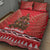 Kiwi New Zealand Christmas Quilt Bed Set Meri Kirihimete Silver Fern - Red Color