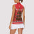 Kiwi New Zealand Christmas Women Sleeveless Polo Shirt Meri Kirihimete Silver Fern - Red Color