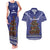 Kiwi New Zealand Christmas Couples Matching Tank Maxi Dress and Hawaiian Shirt Meri Kirihimete Silver Fern - Blue Color