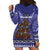 Kiwi New Zealand Christmas Hoodie Dress Meri Kirihimete Silver Fern - Blue Color