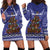 Kiwi New Zealand Christmas Hoodie Dress Meri Kirihimete Silver Fern - Blue Color