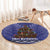 Kiwi New Zealand Christmas Round Carpet Meri Kirihimete Silver Fern - Blue Color