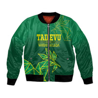 Fiji Tailevu Rugby Custom Bomber Jacket Warai Na Leqa LT14 Unisex Green - Polynesian Pride