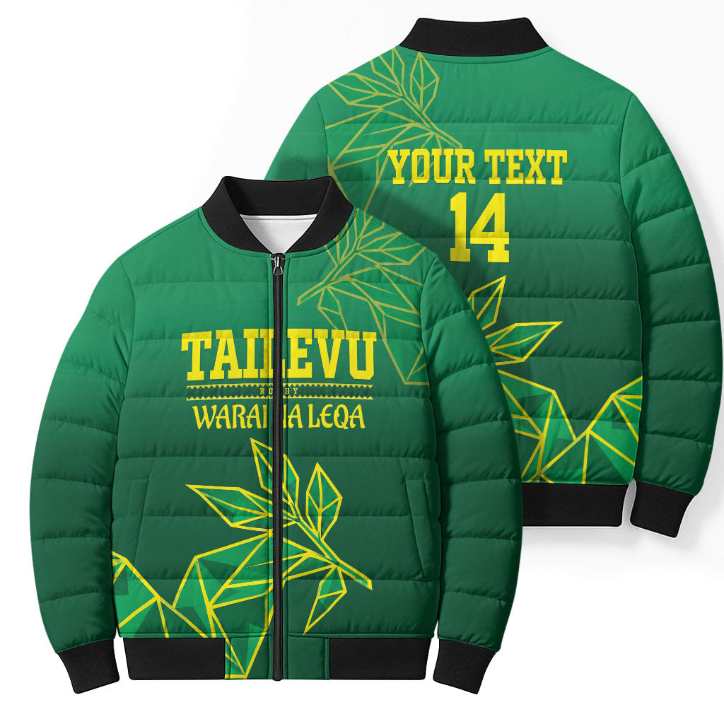 Fiji Tailevu Rugby Custom Bomber Puffer Jacket Warai Na Leqa LT14 - Polynesian Pride