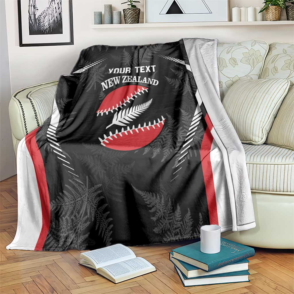 Custom New Zealand Silver Fern Softball Blanket Go Aotearoa LT14 Black - Polynesian Pride