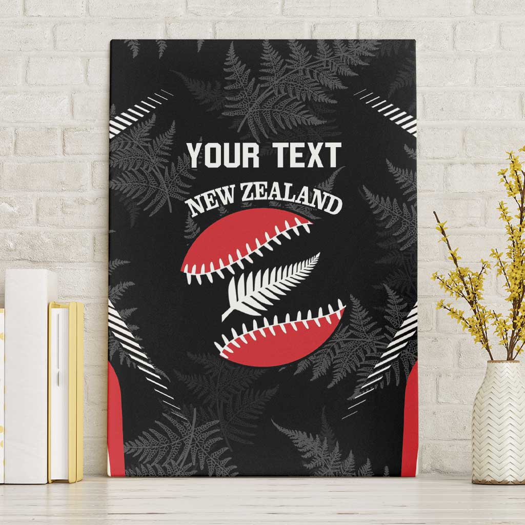Custom New Zealand Silver Fern Softball Canvas Wall Art Go Aotearoa LT14 Without Frame Black - Polynesian Pride