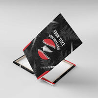 Custom New Zealand Silver Fern Softball Canvas Wall Art Go Aotearoa LT14 With Frame Black - Polynesian Pride