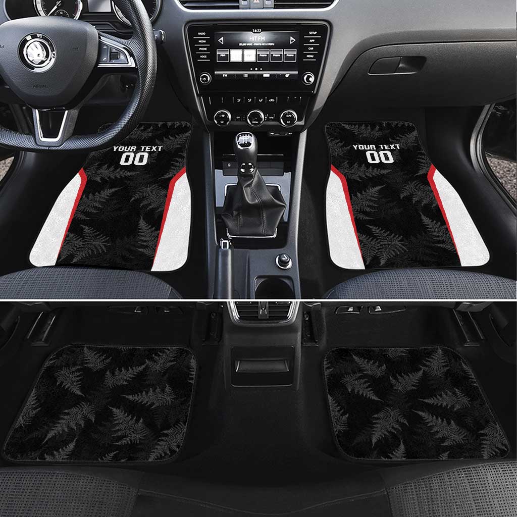 Custom New Zealand Silver Fern Softball Car Mats Go Aotearoa LT14 Set 4pcs Black - Polynesian Pride