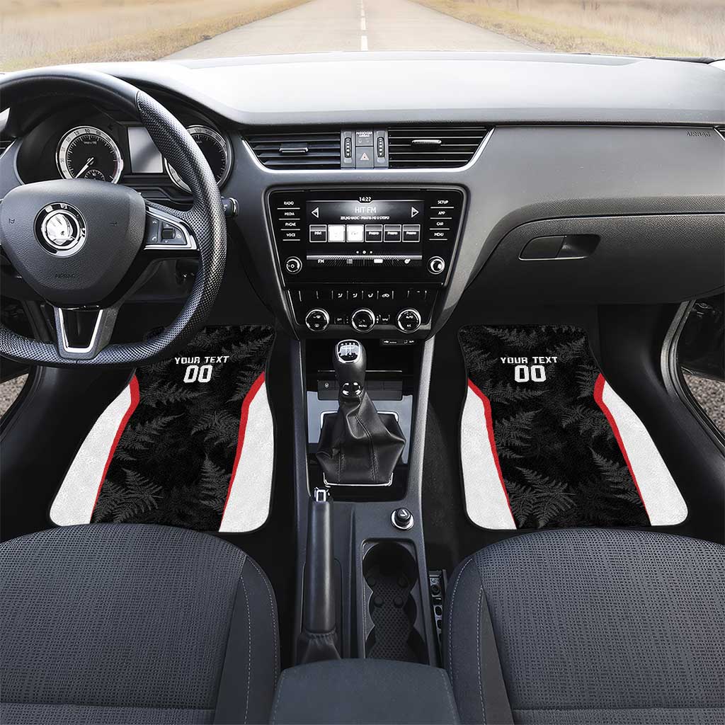 Custom New Zealand Silver Fern Softball Car Mats Go Aotearoa LT14 Set 2pcs - Front Black - Polynesian Pride
