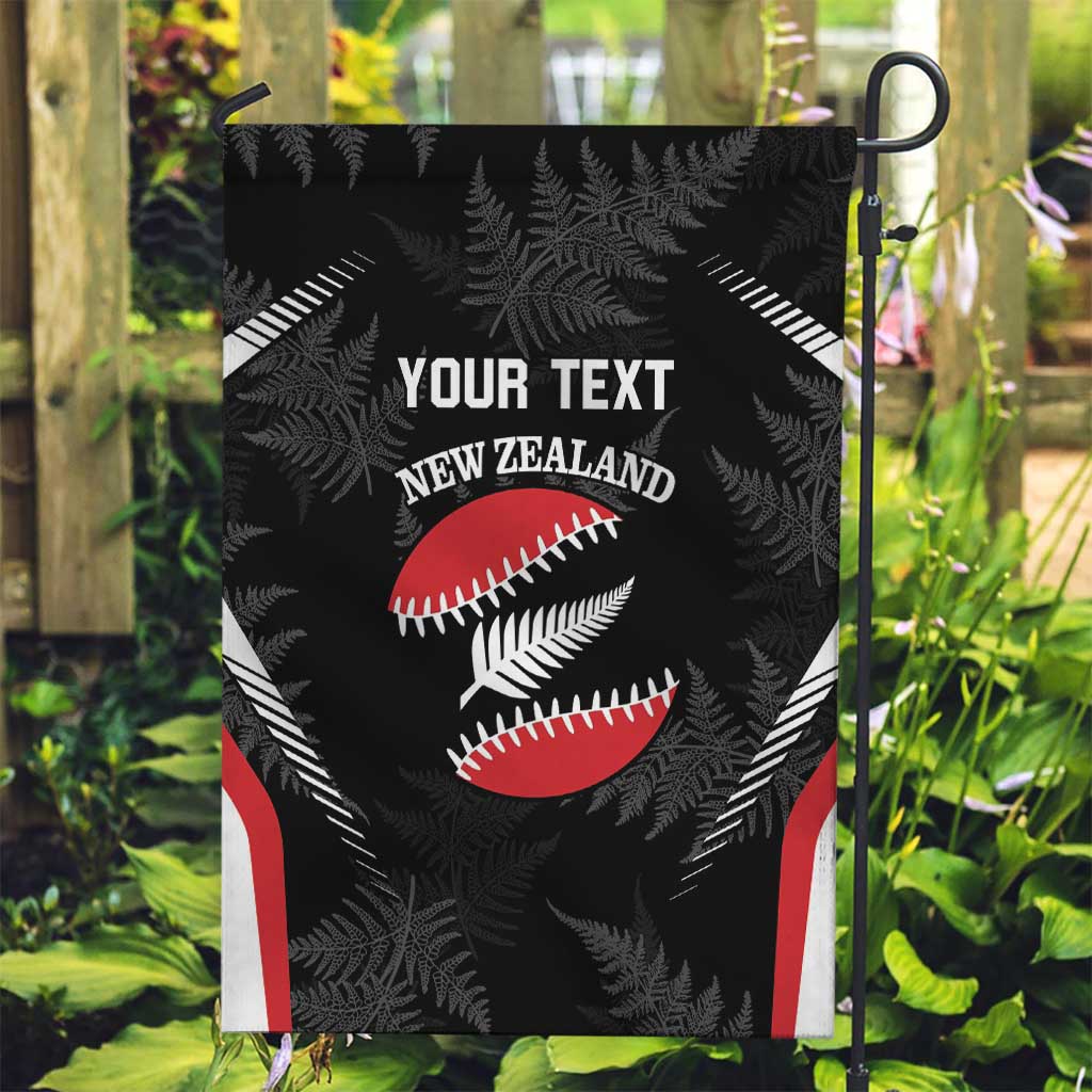Custom New Zealand Silver Fern Softball Garden Flag Go Aotearoa LT14 Garden Flag Black - Polynesian Pride