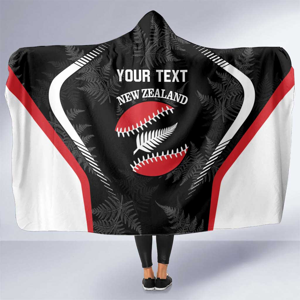 Custom New Zealand Silver Fern Softball Hooded Blanket Go Aotearoa LT14 One Size Black - Polynesian Pride