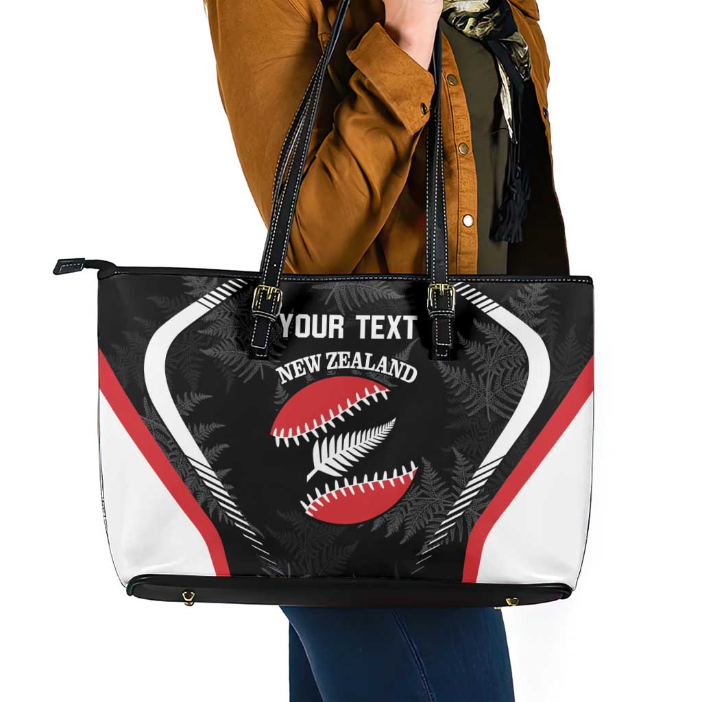 Custom New Zealand Silver Fern Softball Leather Tote Bag Go Aotearoa LT14 - Polynesian Pride