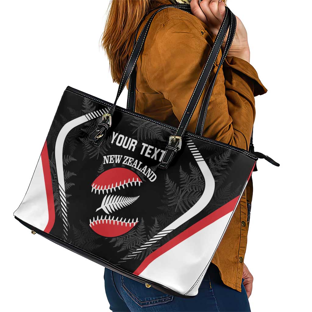 Custom New Zealand Silver Fern Softball Leather Tote Bag Go Aotearoa LT14 - Polynesian Pride