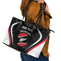 Custom New Zealand Silver Fern Softball Leather Tote Bag Go Aotearoa LT14 - Polynesian Pride