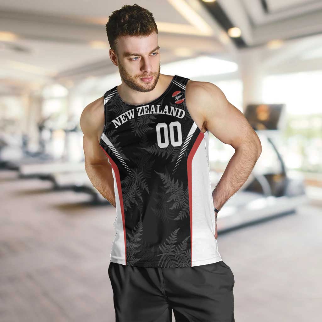 Custom New Zealand Silver Fern Softball Men Tank Top Go Aotearoa LT14 Black - Polynesian Pride